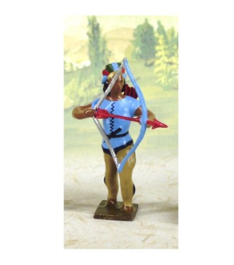 indien debout tirant à l'arc (bleu clair)