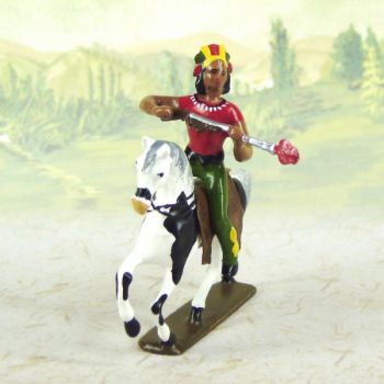 indien à cheval tirant avec fusil