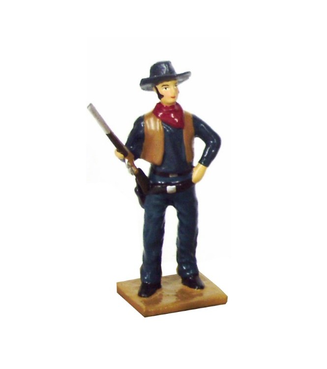 Cow-boy, fusil posé sur la cuisse