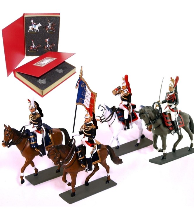 Garde Républicaine à cheval, coffret de 4 figurines à cheval