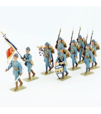 ensemble de 9 figurines de l’Infanterie de ligne Bleu Horizon (collection LG)