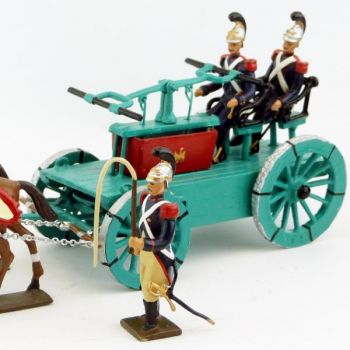 Attelage des Sapeurs du Génie (empire Napolénien) (2 chevaux, 3 personnages)