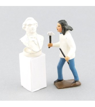 Sculpteur sculptant un buste (2 p.)