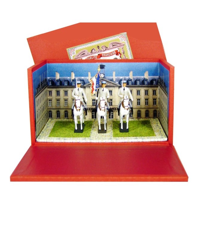 coffret diorama Garde à l'étendard de l'EAABC (3 cavaliers)
