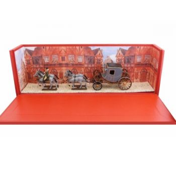 Chaise de Poste de Napoléon 1er, 4 chevaux, en coffret diorama