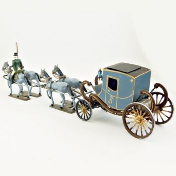Chaise de Poste de Napoléon 1er, 4 chevaux, en coffret diorama
