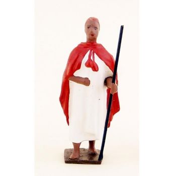 goumier en blanc cape chéchia rouge avec baton