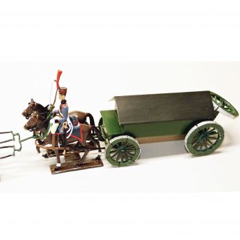 Caisson Gribeauval, attelage 4 chevaux