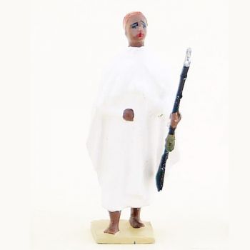 goumier en blanc chéchia rouge avec fusil