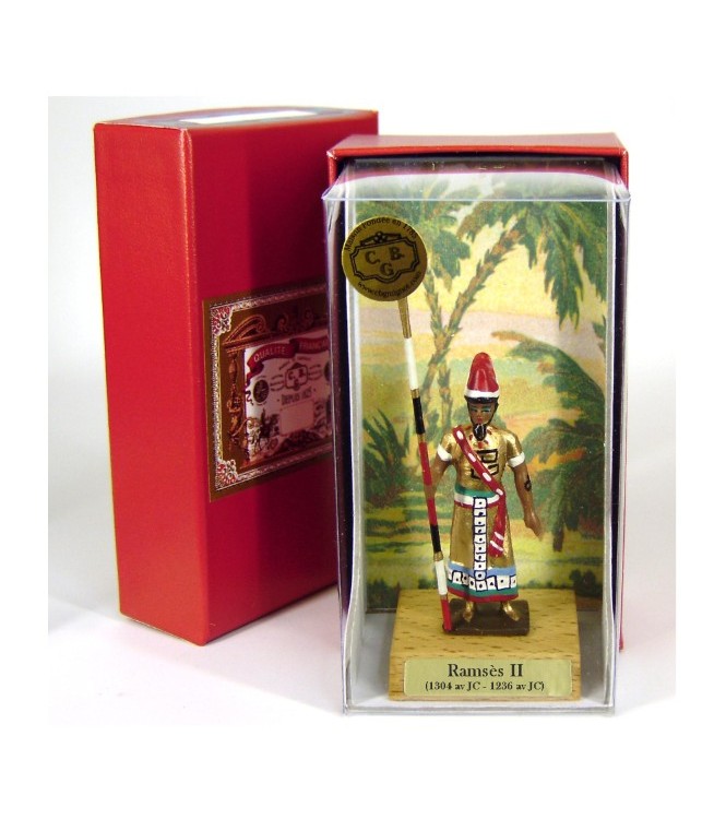 Ramsès II sur socle bois en coffret de présentation