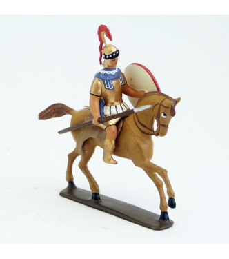 cavalier grec avec lance, cape violette
