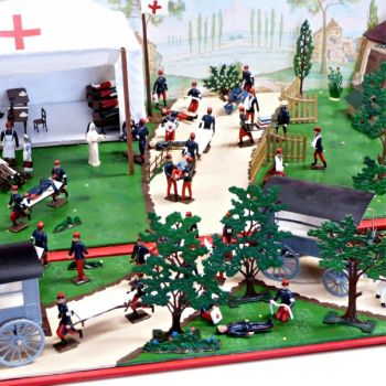 très grand diorama « les Manœuvres du Service de Santé »