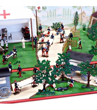 très grand diorama « les Manœuvres du Service de Santé »
