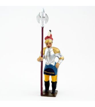 chevalier avec drapeau et bouclier