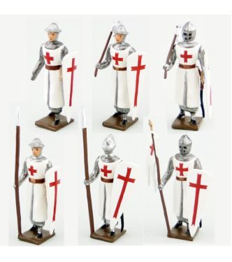Templiers, ensemble de 6 figurines