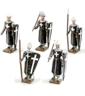 ensemble de 5 figurines « Hospitaliers »