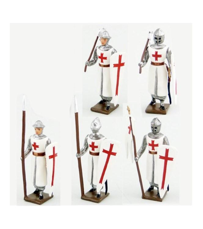 Templiers, ensemble de 5 figurines