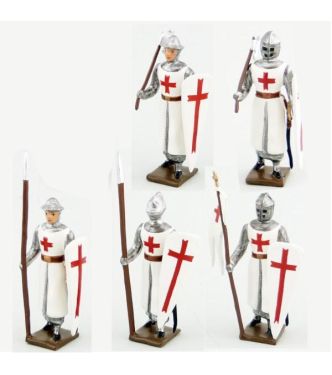 Templiers, ensemble de 5 figurines