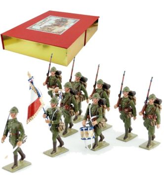 Infanterie Française en 1939 (9 piétons - 1 Off-1 Dpx-1 Tb-1 Tp-5 Ft)