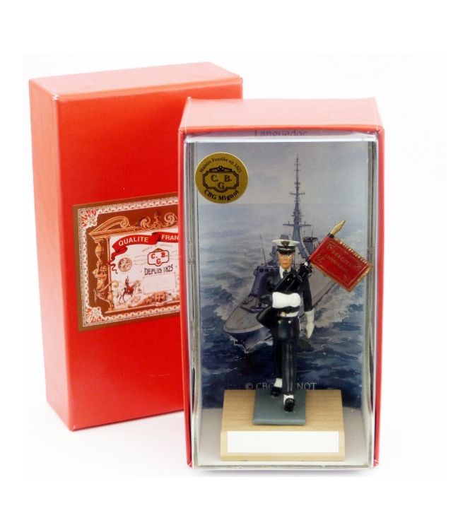 porte-Fanion de la frégate Languedoc en coffret de présentation
