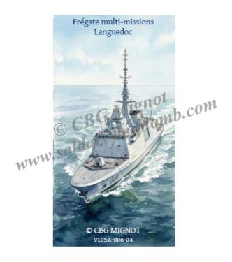 porte-Fanion de la frégate Languedoc en coffret de présentation