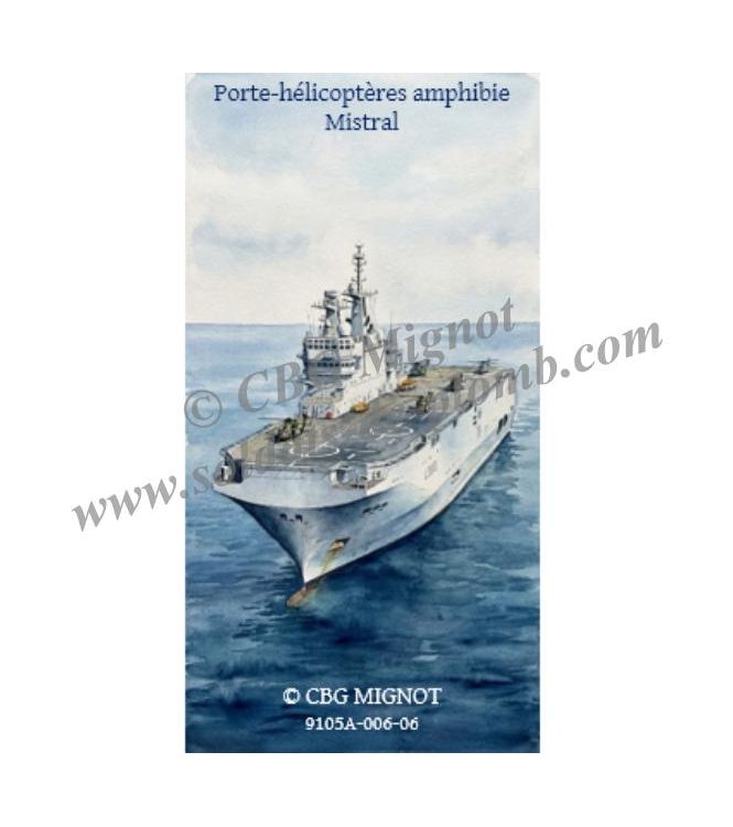 porte-Fanion du porte-hélicoptères amphibie Mistral en coffret de présentation