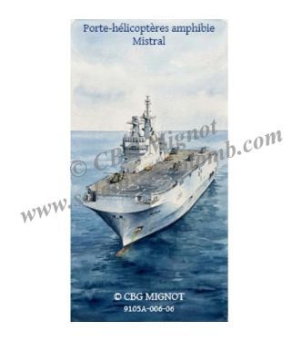 porte-Fanion du porte-hélicoptères amphibie Mistral en coffret de présentation