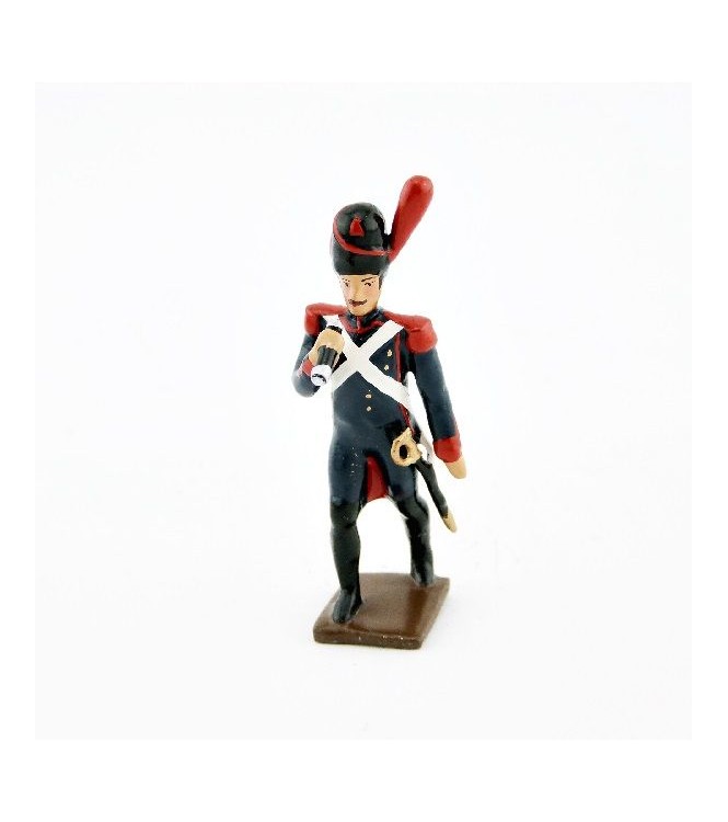 officier des artilleurs de la garde avec longue-vue