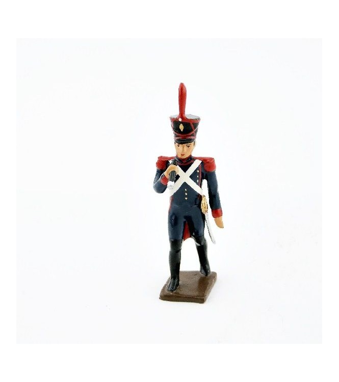 officier des artilleurs de la ligne avec longue-vue