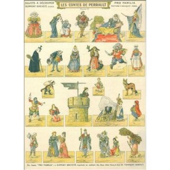 planche à découper : Les Contes de Perrault (reproduction)