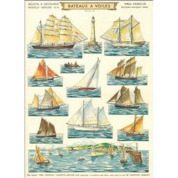 planche à découper : Bateaux à voiles (reproduction)