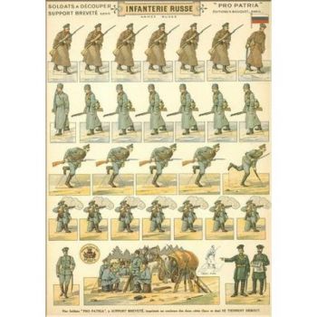 planche à découper : Infanterie Russe (reproduction)