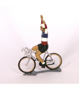 Champion de France, bras en l'air