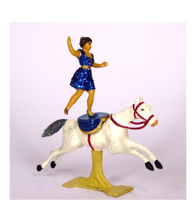 cheval et son écuyère en voltige