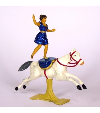 cheval et son écuyère en voltige