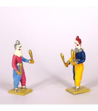 ensemble de 2 clowns jongleurs