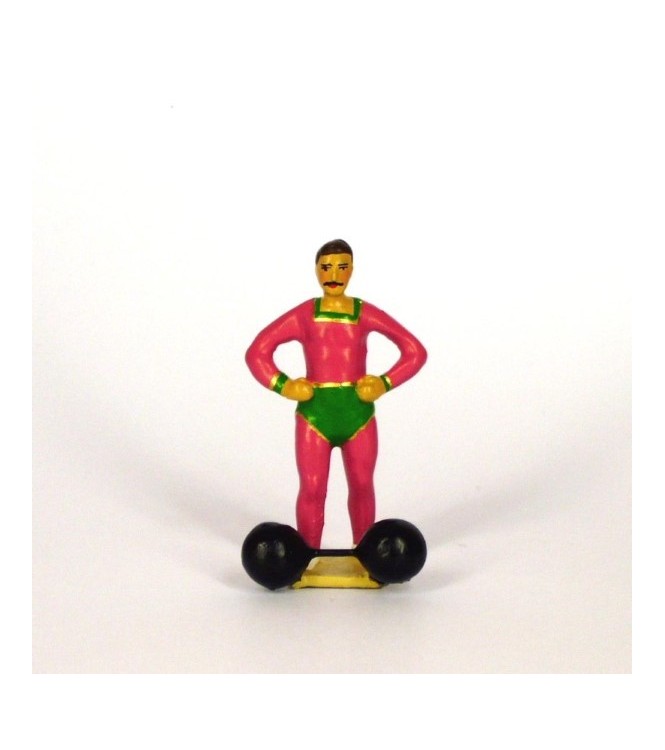 haltérophile avec haltères au pied