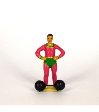 haltérophile avec haltères au pied