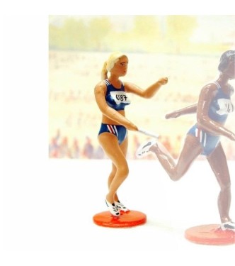 la coureuse de relais passant le relais