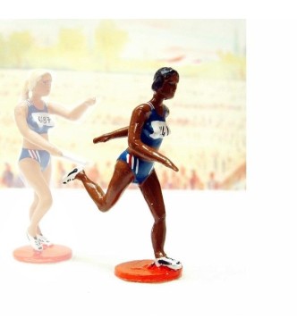 la coureuse de relais recevant le relais