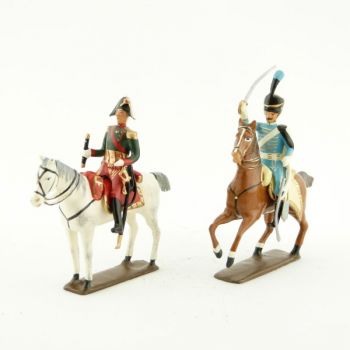 ensemble de 2 cavaliers : maréchal Bessières et son aide de camp