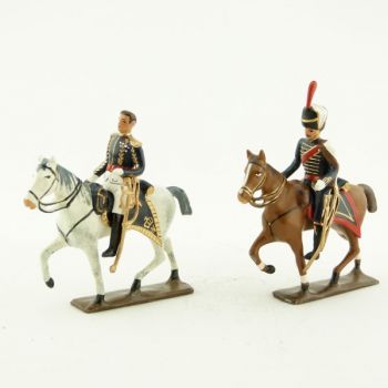 ensemble de 2 cavaliers : maréchal Brune et son aide de camp
