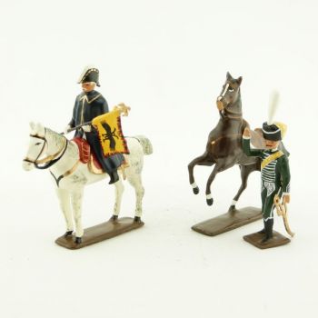 ensemble de 2 cavaliers : maréchal Jourdan et son aide de camp