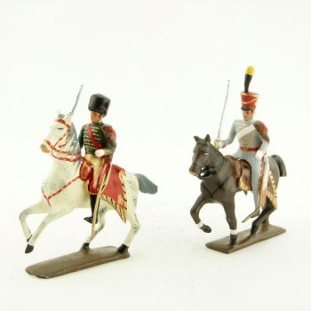 ensemble de 2 cavaliers : maréchal Lannes et son aide de camp