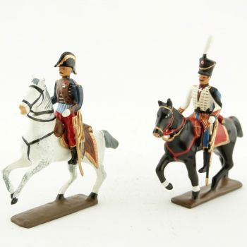 ensemble de 2 cavaliers : général Lasalle et son aide de camp