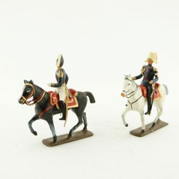 ensemble de 2 cavaliers : maréchal Mac Donald et son aide de camp