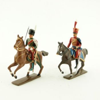 ensemble de 2 cavaliers : maréchal Marmont et son aide de camp