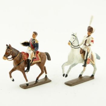 ensemble de 2 cavaliers : maréchal Masséna et son aide de camp