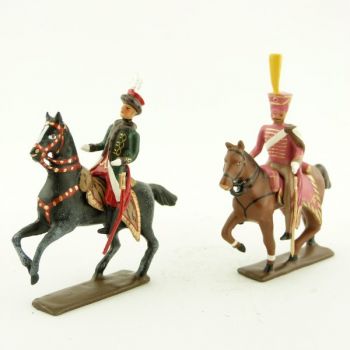 ensemble de 2 cavaliers : maréchal Murat et son aide de camp