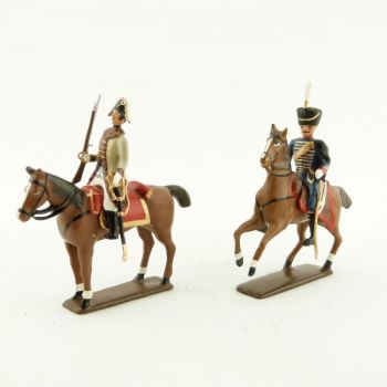 ensemble de 2 cavaliers : maréchal Ney et son aide de camp